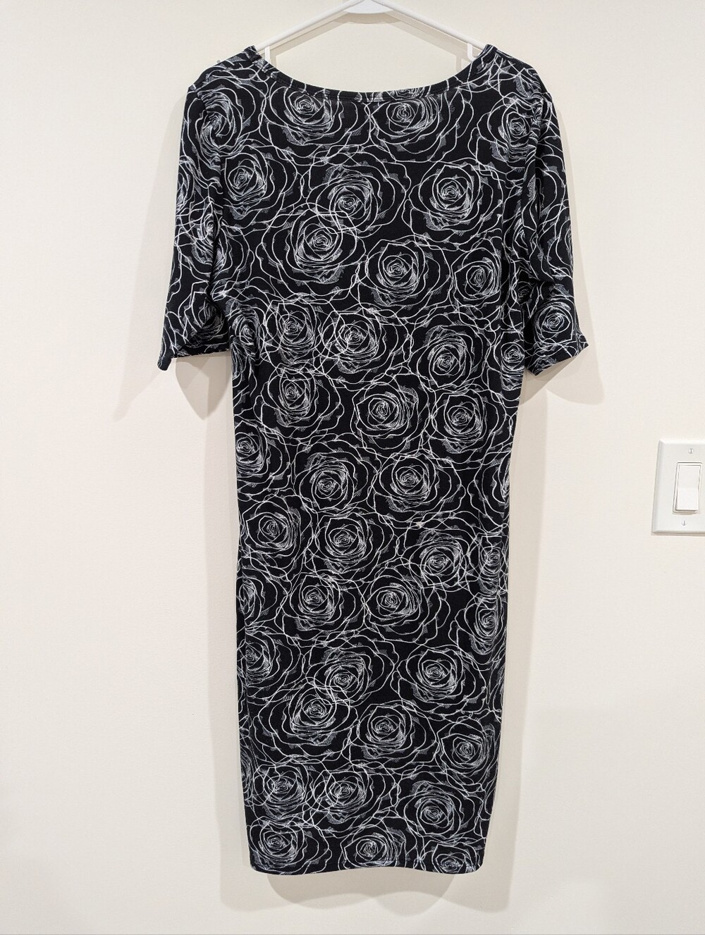 LuLaRoe Black and White Dress with Rosette Outline Print - Picture 2 of 4